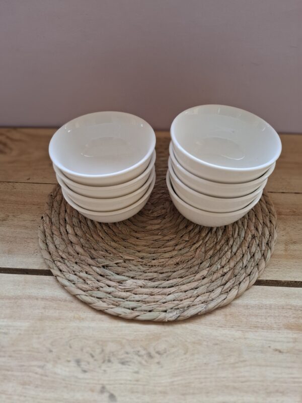 White small top curve soup bowls