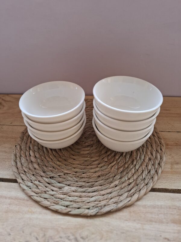 White small top curve soup bowls