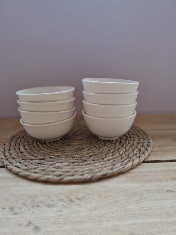 White small top curve soup bowls